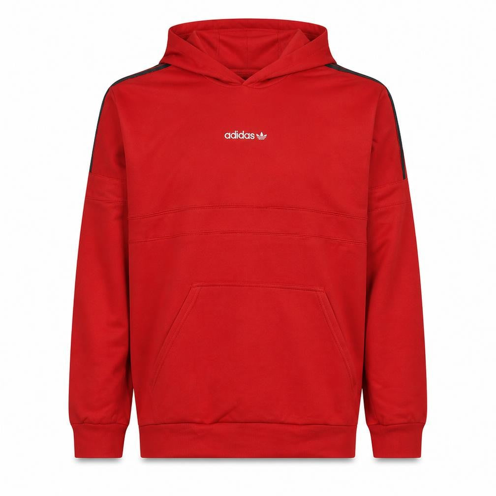 Adidas Mens Red Hoodie XL Pullover Hooded Sweatshirt with Logo Trim