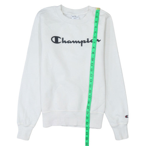 Champion Women's White Small Pullover Sweatshirt with Logo