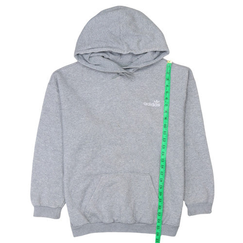 Adidas Women Grey Pullover Hoodie Size 10 Logo Print Casual Sweatshirt
