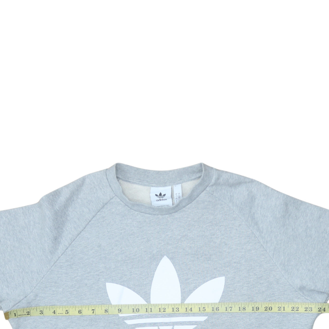 Adidas Mens Grey Large Pullover Crew Neck Logo Sweatshirt
