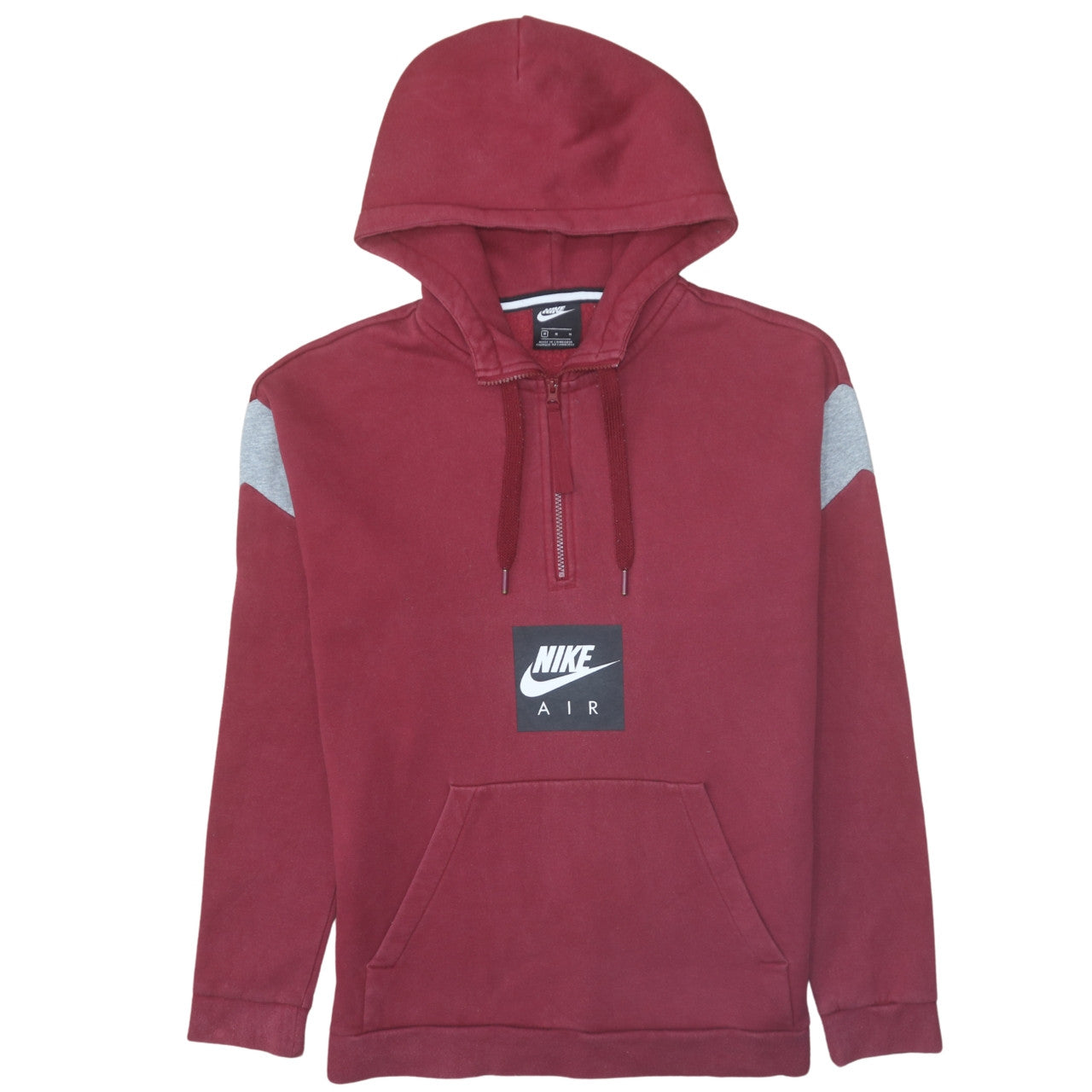 Nike Mens Red Half Zip Hooded Sweatshirt Size M Fleece Pullover