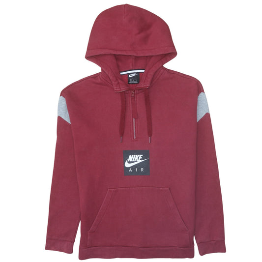 Nike Mens Red Half Zip Hooded Sweatshirt Size M Fleece Pullover