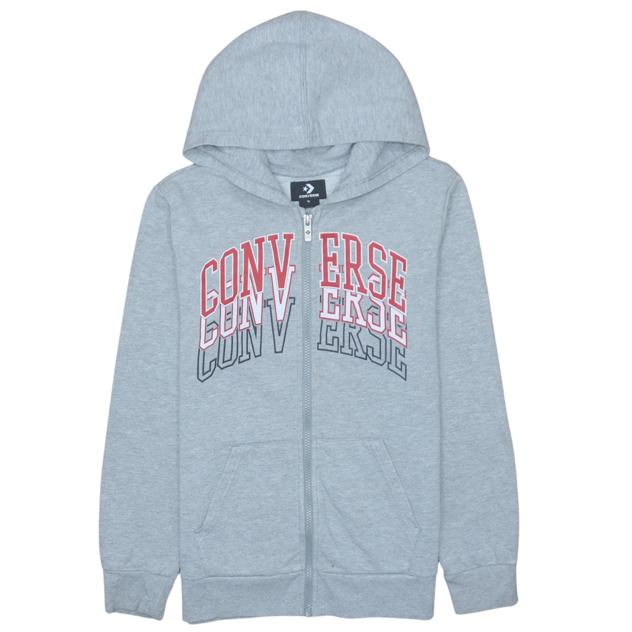 Converse Boys Grey Full Zip Logo Hoodie 12-13 Years