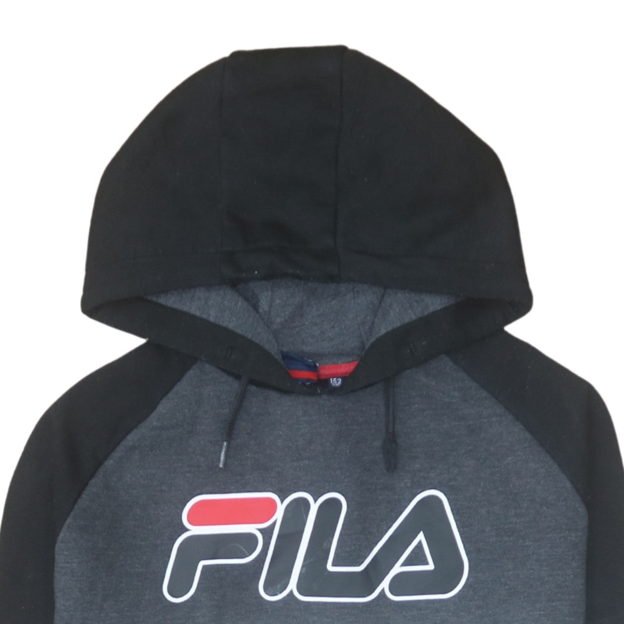Fila Boys Black Colourblock Pullover Hoodie Size 14-15 Years