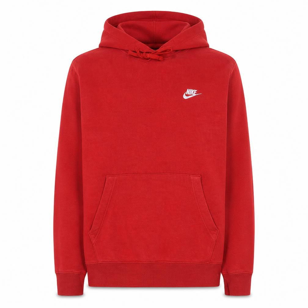 Nike Men's Red Pullover Hoodie M Regular Fit Sports Fleece Sweatshirt