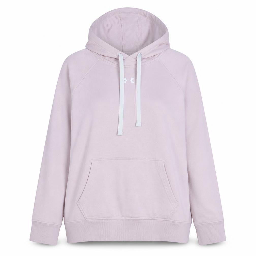 Under Armour Women’s Pink Pullover Hoodie Size L Loose Fit Cotton Blend