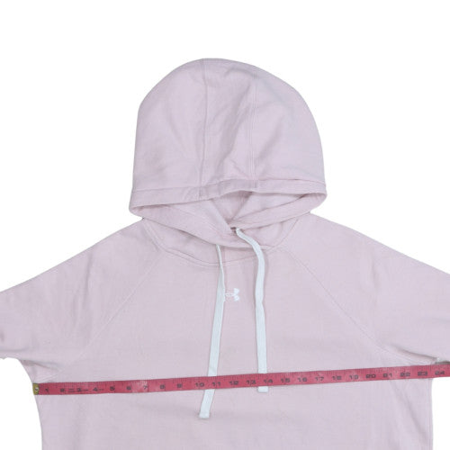 Under Armour Women’s Pink Pullover Hoodie Size L Loose Fit Cotton Blend