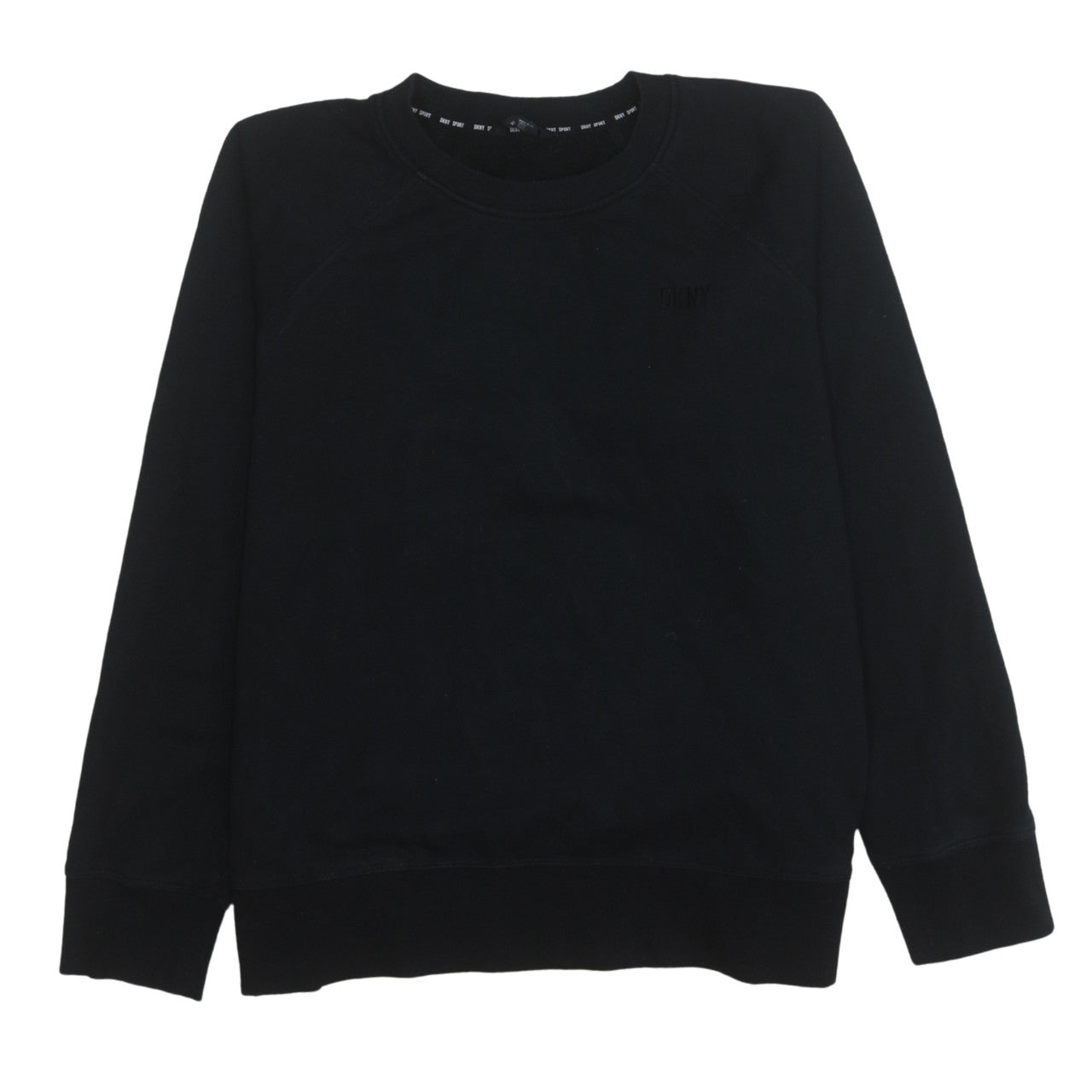 DKNY Sport Women's Black Cotton Blend Crew Neck Pullover Sweatshirt Size M