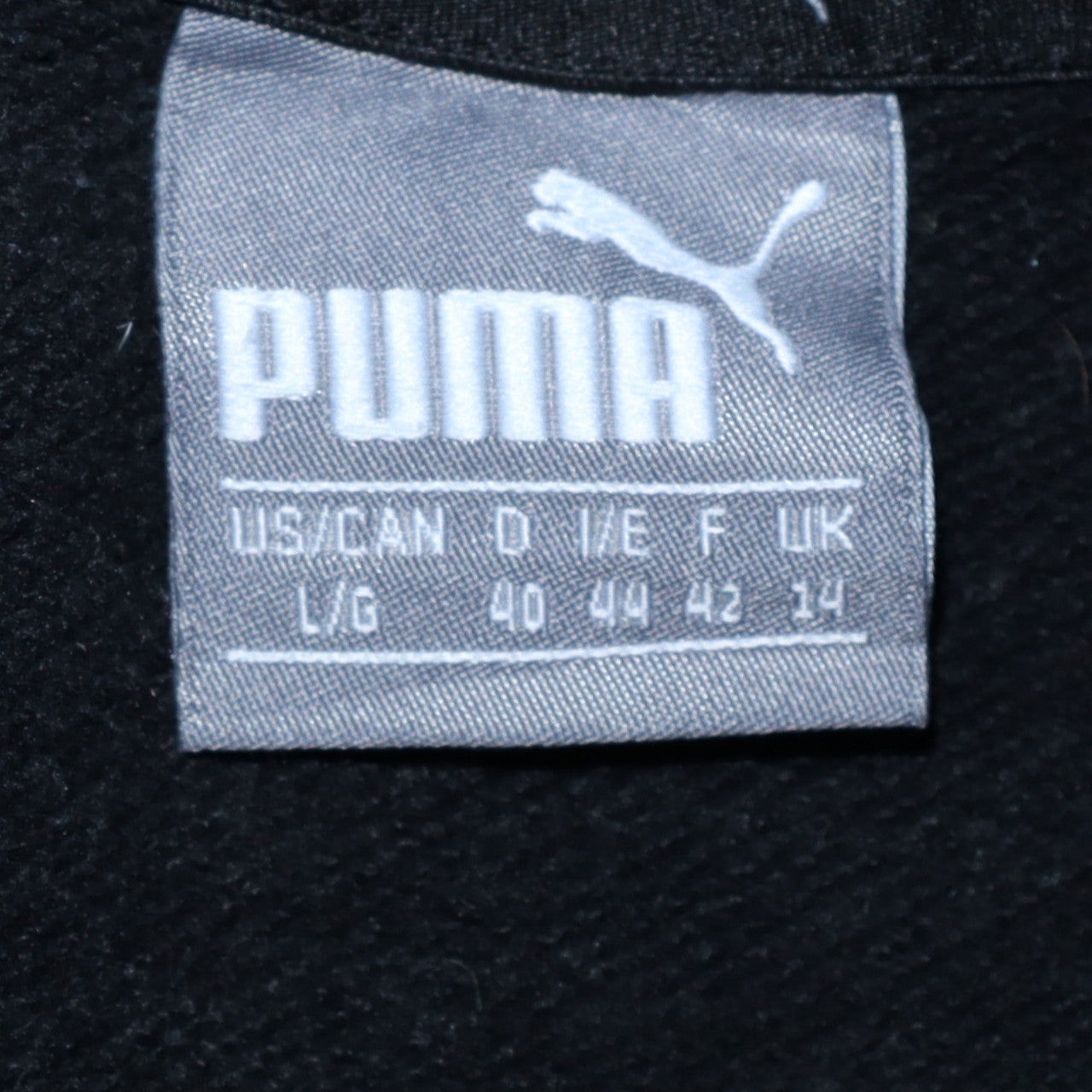 Puma Women's Black Pullover Hoodie UK 14 Logo Print Cotton Blend
