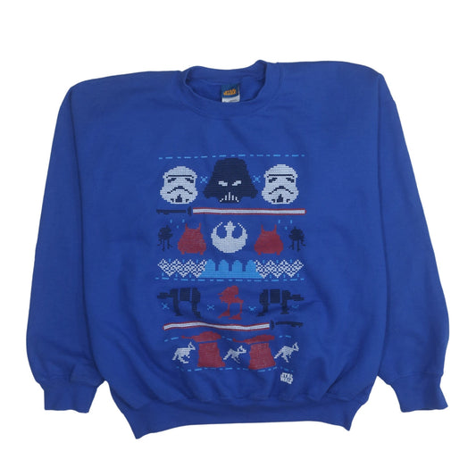 Preloved Star Wars Men's Blue XL Sweatshirt Crew Neck Fleece Pullover - Front