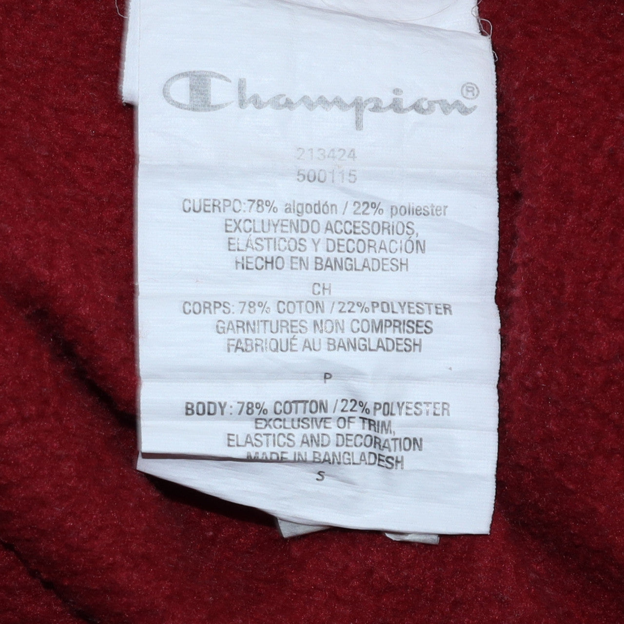 Champion Men's Red Pullover Hoodie Size S Logo Fleece Sweatshirt