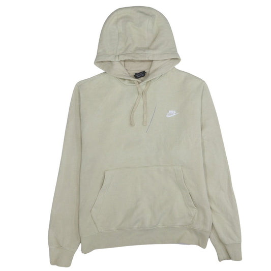 Nike Men Beige Pullover Hoodie M Fleece Sportswear Sweatshirt