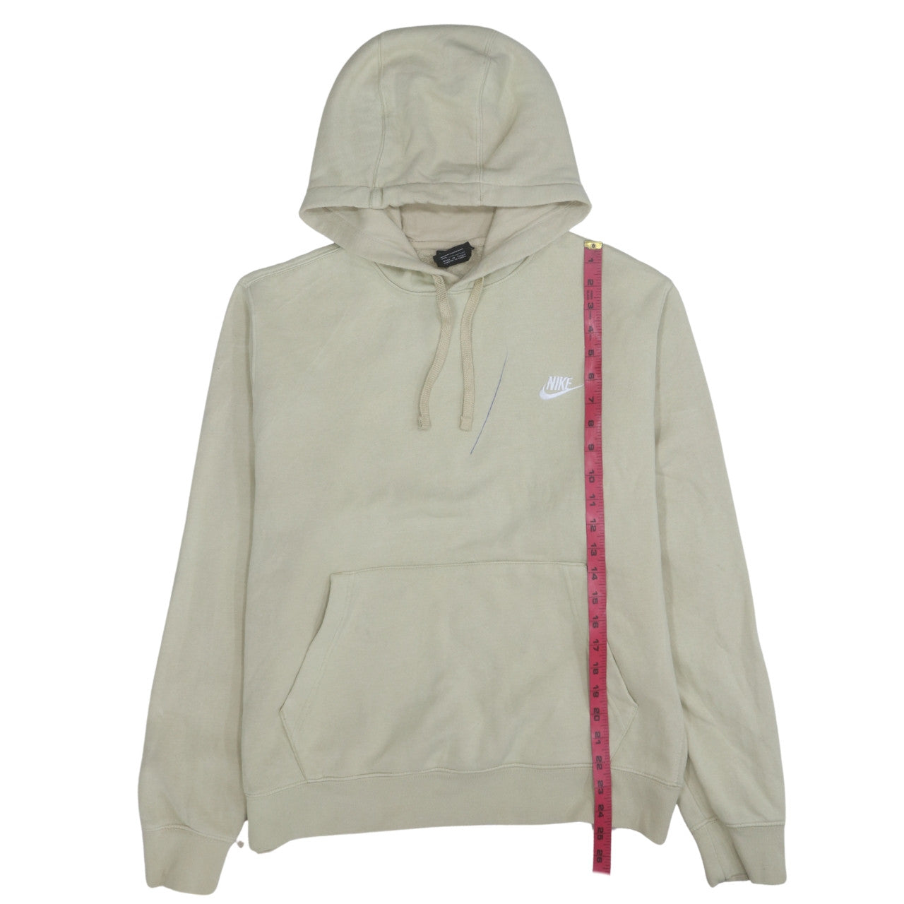 Nike Men Beige Pullover Hoodie M Fleece Sportswear Sweatshirt
