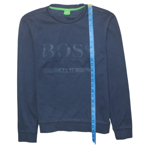Hugo Boss Men's Blue Slim Fit Crew Neck Logo Sweatshirt Size M