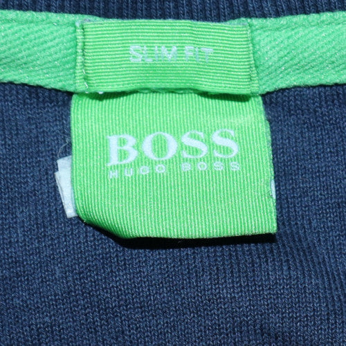 Hugo Boss Men's Blue Slim Fit Crew Neck Logo Sweatshirt Size M