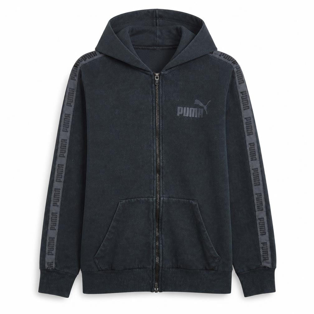Puma Men's Black Full Zip Hoodie Sweatshirt S Fleece Logo Sportswear