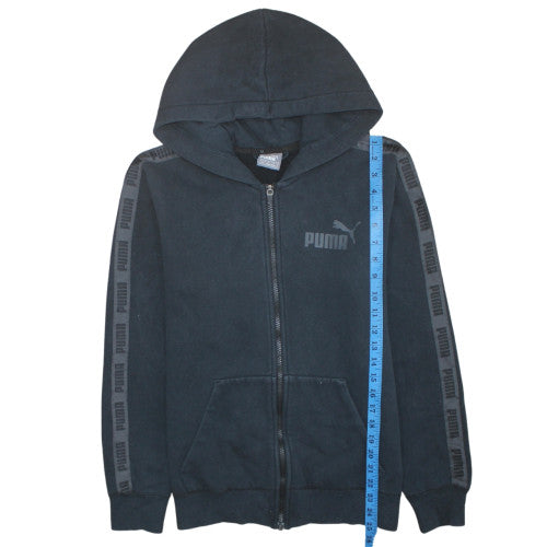 Puma Men's Black Full Zip Hoodie Sweatshirt S Fleece Logo Sportswear