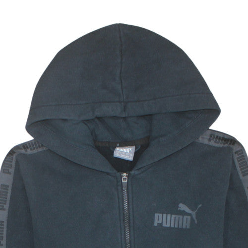 Puma Men's Black Full Zip Hoodie Sweatshirt S Fleece Logo Sportswear
