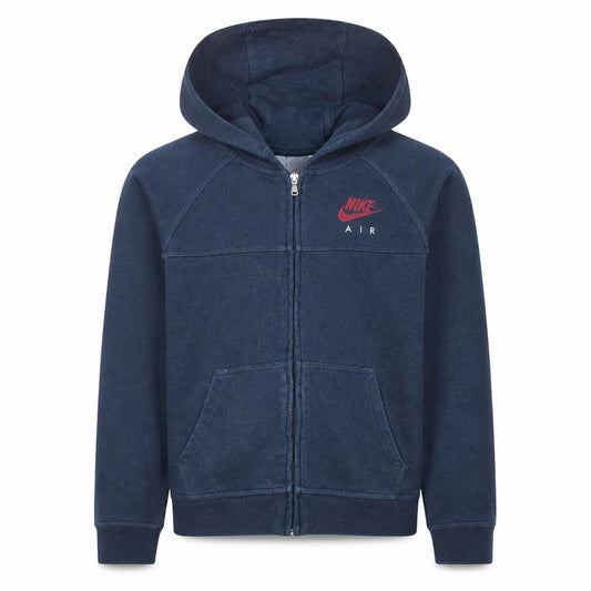 Front view of Nike boys’ blue full zip hoodie 13-15 years fleece casual sweatshirt