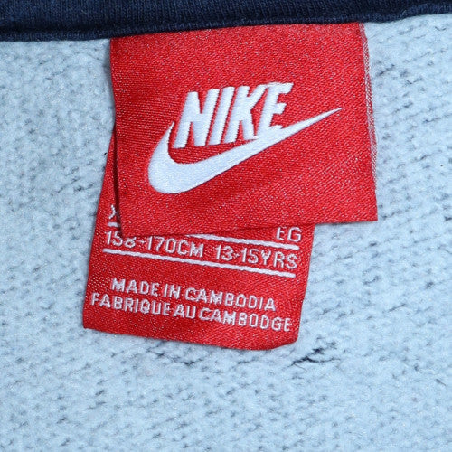 Nike Boys Blue Full Zip Hoodie 13-15 Years Fleece Casual Sweatshirt