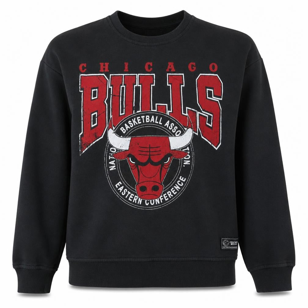 NBA Chicago Bulls Black Cotton Blend Sweatshirt Women M 12/14