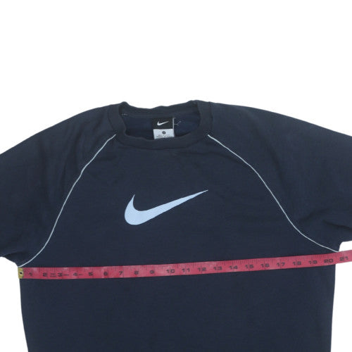 Nike Men's Blue Small Pullover Sweatshirt Crew Neck Logo Fleece