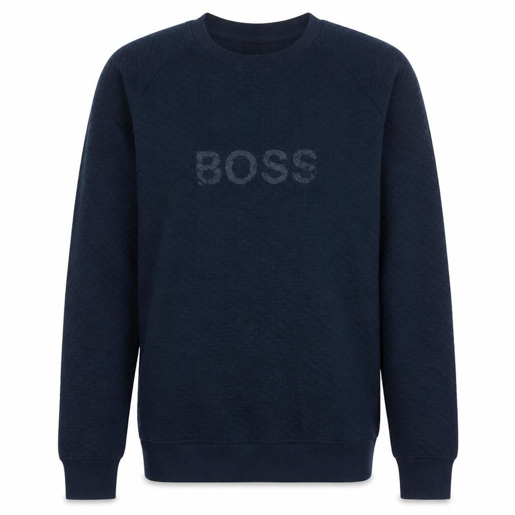 Hugo Boss Men Blue Pullover Sweatshirt M Crew Neck Logo