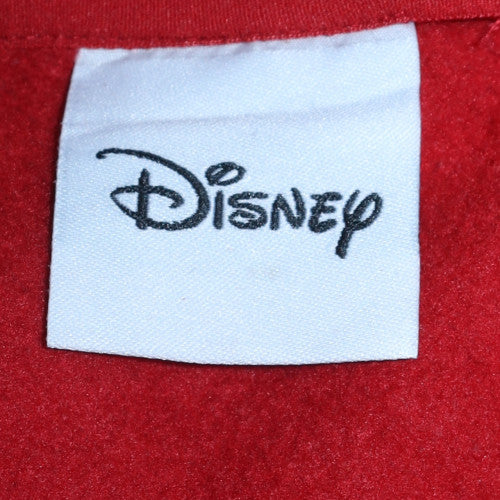 Disney Womens Red Mickey & Pluto Pullover Hoodie Size L