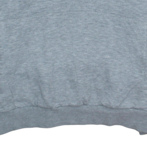 Puma Mens Grey Pullover Hoodie L Sports Logo Fleece Sweatshirt