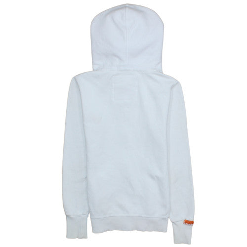 Superdry Women White Full Zip Hoodie XS Orange Label Classic