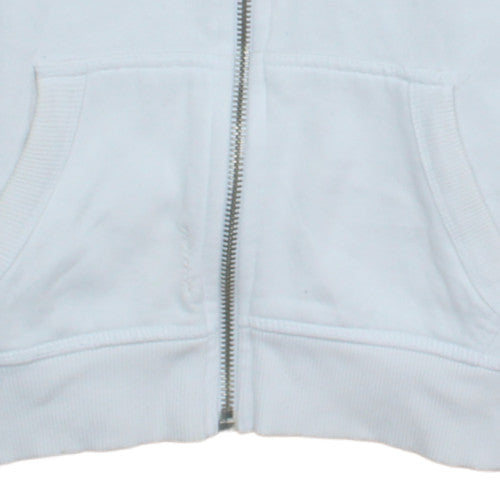 Superdry Women White Full Zip Hoodie XS Orange Label Classic