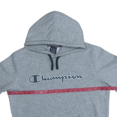 Champion Men's Grey Pullover Hoodie Medium Logo Fleece Sweatshirt