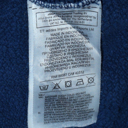 adidas Men’s Blue Pullover Hoodie Small Fleece Sportswear