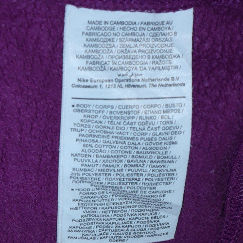 Nike Women’s Purple Pullover Hoodie L Cotton Blend Casual Sportswear