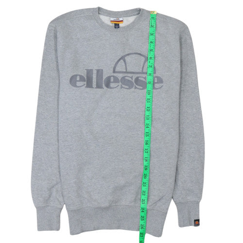 Ellesse Mens Grey Crew Neck Sweatshirt S Classic Logo Pullover