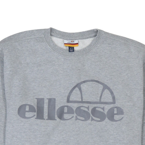Ellesse Mens Grey Crew Neck Sweatshirt S Classic Logo Pullover