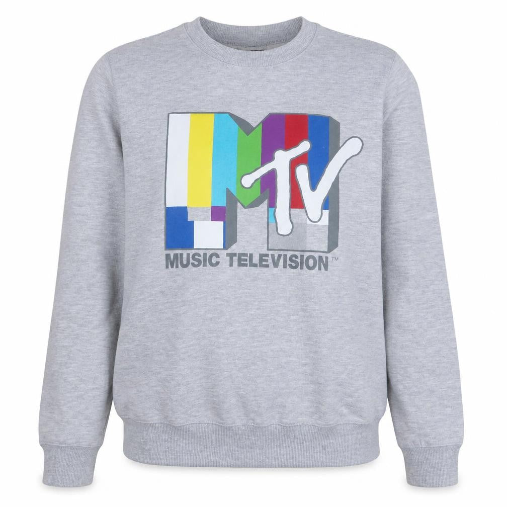 MTV Grey Cotton Blend Women's Sweatshirt Size S Graphic Print