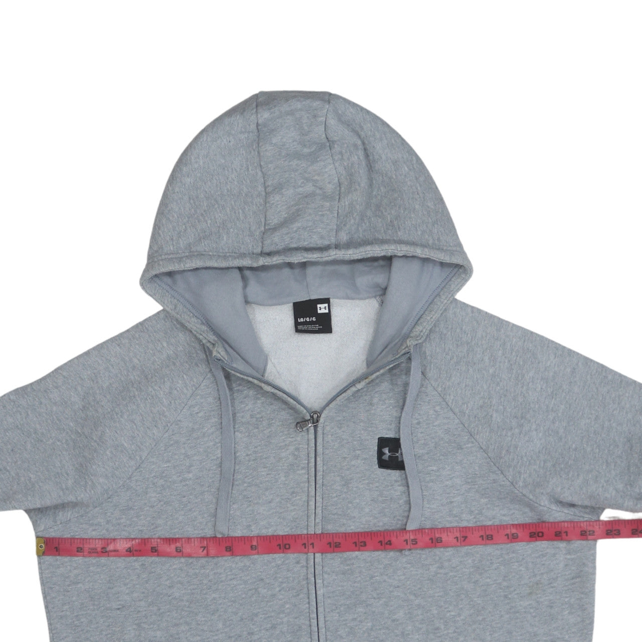 Under Armour Men’s Grey Full Zip Hoodie L Fleece Lightweight