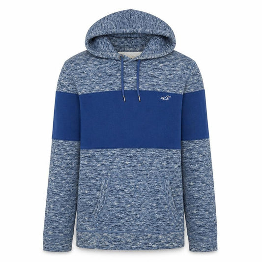 Hollister Men's Blue Medium Pullover Hoodie with Logo