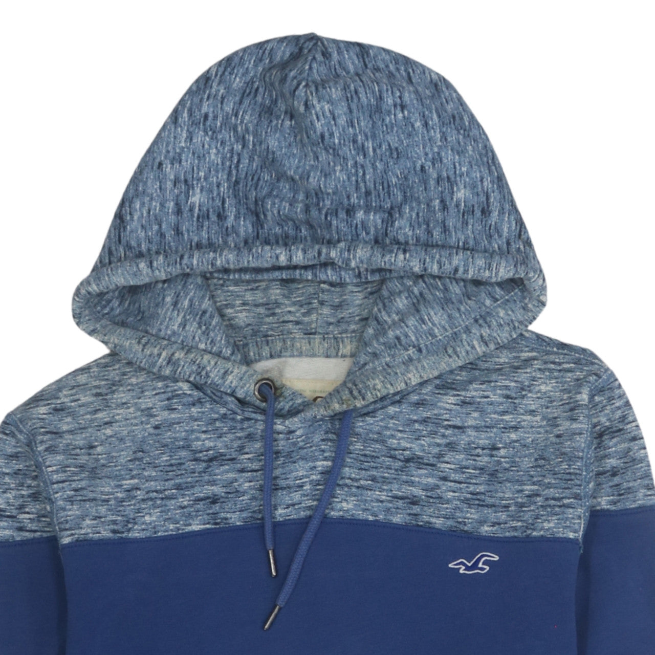 Hollister Men's Blue Medium Pullover Hoodie with Logo