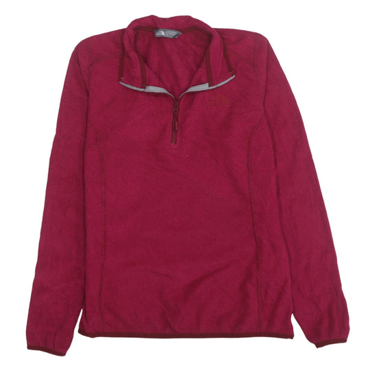The North Face Women's Red Fleece 1/4 Zip Pullover Jacket Size M