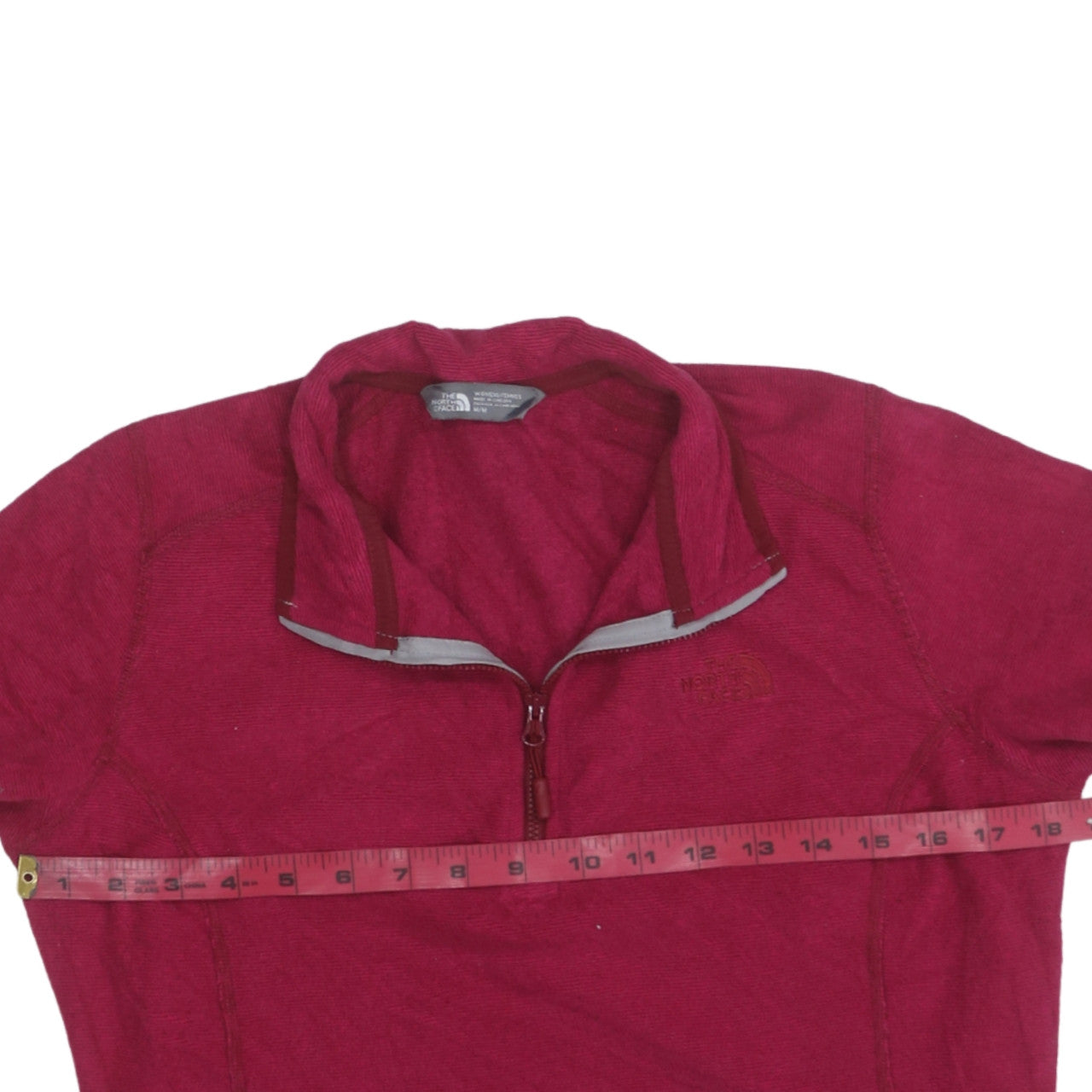 The North Face Women's Red Fleece 1/4 Zip Pullover Jacket Size M