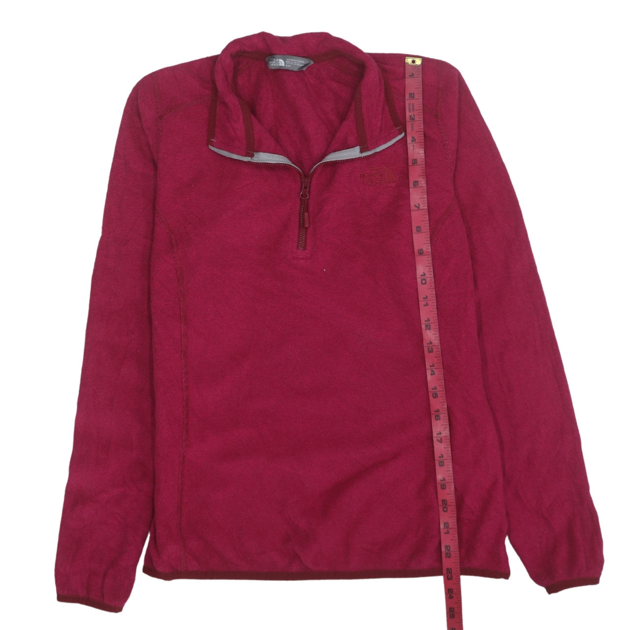 The North Face Women's Red Fleece 1/4 Zip Pullover Jacket Size M