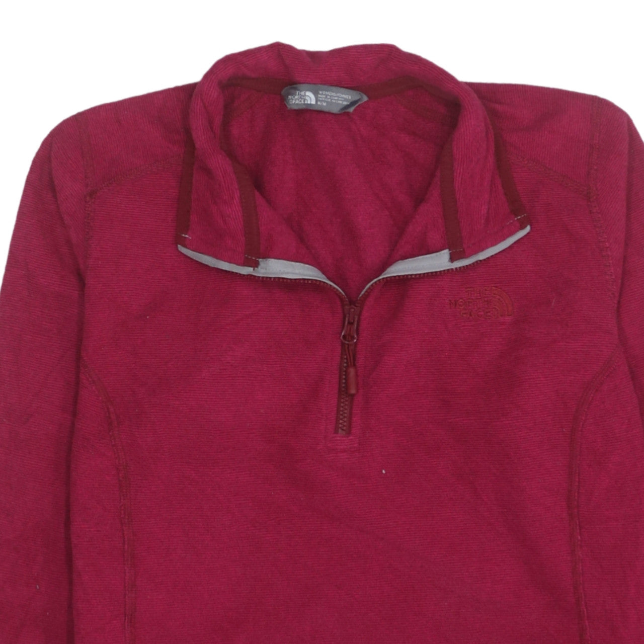 The North Face Women's Red Fleece 1/4 Zip Pullover Jacket Size M