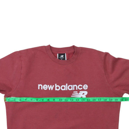 New Balance Women’s Red Crew Neck Sweatshirt Size M Logo Print Pullover