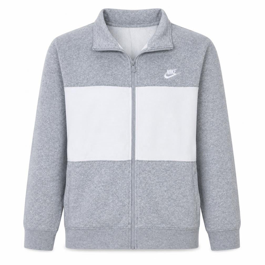 Nike Men's Grey Track Jacket M Full Zip Colourblock Athleisure