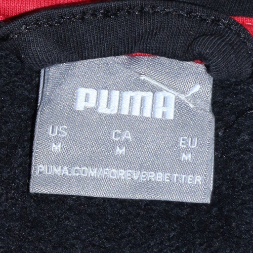 Puma Men's Black Red Full Zip Hoodie Size M Sportswear Hooded Sweatshirt