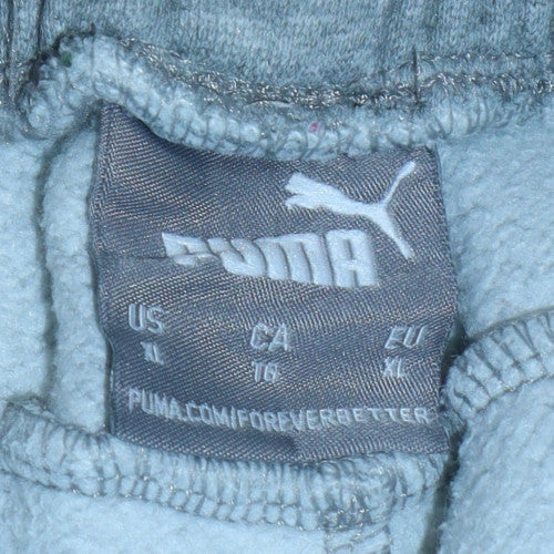 Puma Mens Grey XL Sweatpants Joggers with Logo Cuffed Hem