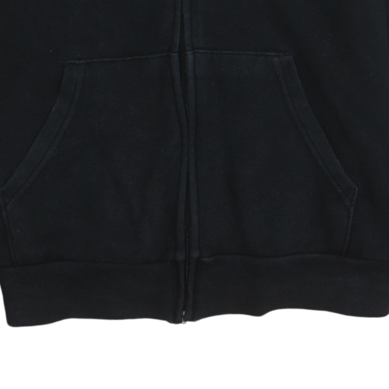 Adidas Women Black Full Zip Hoodie Size 16-18 Lined Logo Cotton Blend