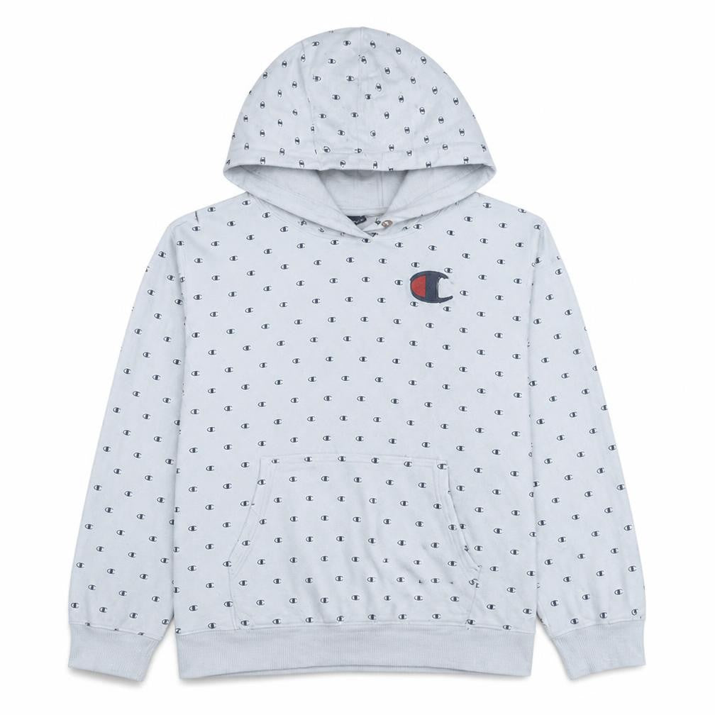 Champion Women’s White Logo Print Pullover Hoodie Size XL